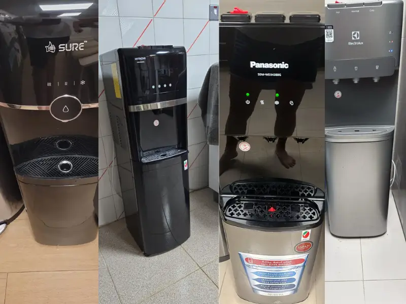 Water dispenser repair technician fixing dispenser in Dubai